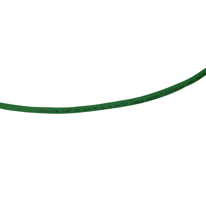 Green SlimLine Ultraflex Cat.6A U/FTP patch cable, 0.2 m — 4