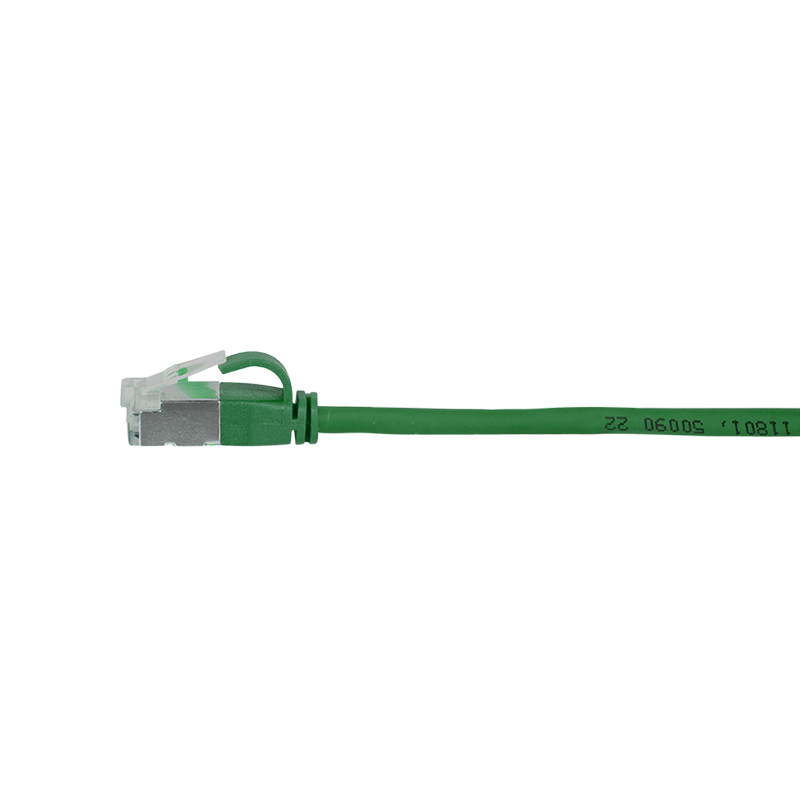 Green SlimLine Ultraflex Cat.6A U/FTP patch cable, 0.2 m — 5