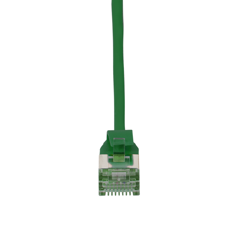 Green SlimLine Ultraflex Cat.6A U/FTP patch cable, 0.2 m — 3