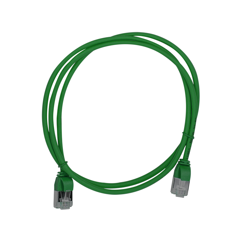 Green SlimLine Ultraflex Cat.6A U/FTP patch cable, 0.2 m — 6