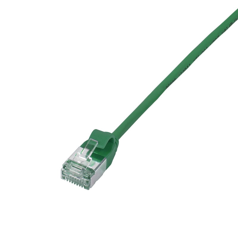 Green SlimLine Ultraflex Cat.6A U/FTP patch cable, 0.2 m — 1