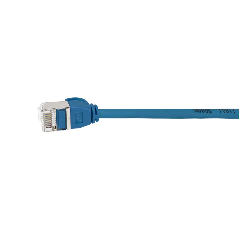 SlimLine Ultraflex Cat.6A U/FTP patch cable, blue, 0.2 m — 2