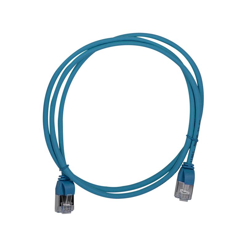 SlimLine Ultraflex Cat.6A U/FTP patch cable, blue, 0.2 m — 6