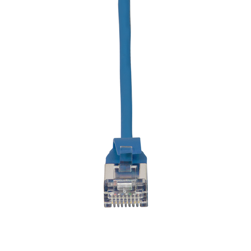 SlimLine Ultraflex Cat.6A U/FTP patch cable, blue, 0.2 m — 3