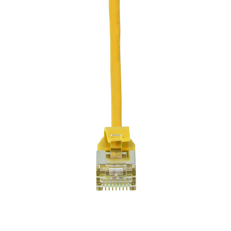 Yellow SlimLine Ultraflex Cat.6A U/FTP patch cable, 0.2 m — 7