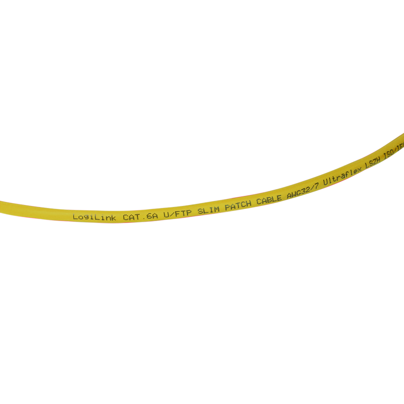 Yellow SlimLine Ultraflex Cat.6A U/FTP patch cable, 0.2 m — 8