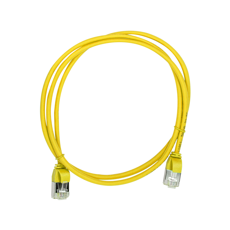 Yellow SlimLine Ultraflex Cat.6A U/FTP patch cable, 0.2 m — 4