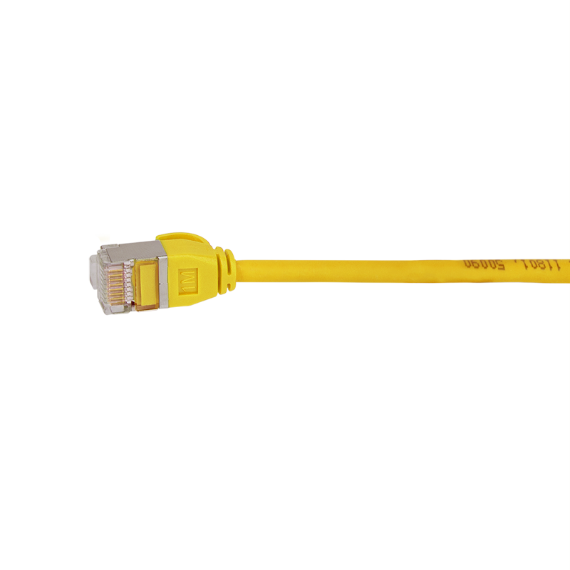 Yellow SlimLine Ultraflex Cat.6A U/FTP patch cable, 0.2 m — 6