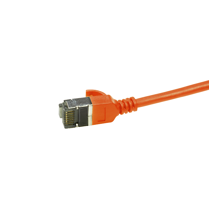 SlimLine Cat.6A U/FTP patch cable, orange, 0.2 m — 3