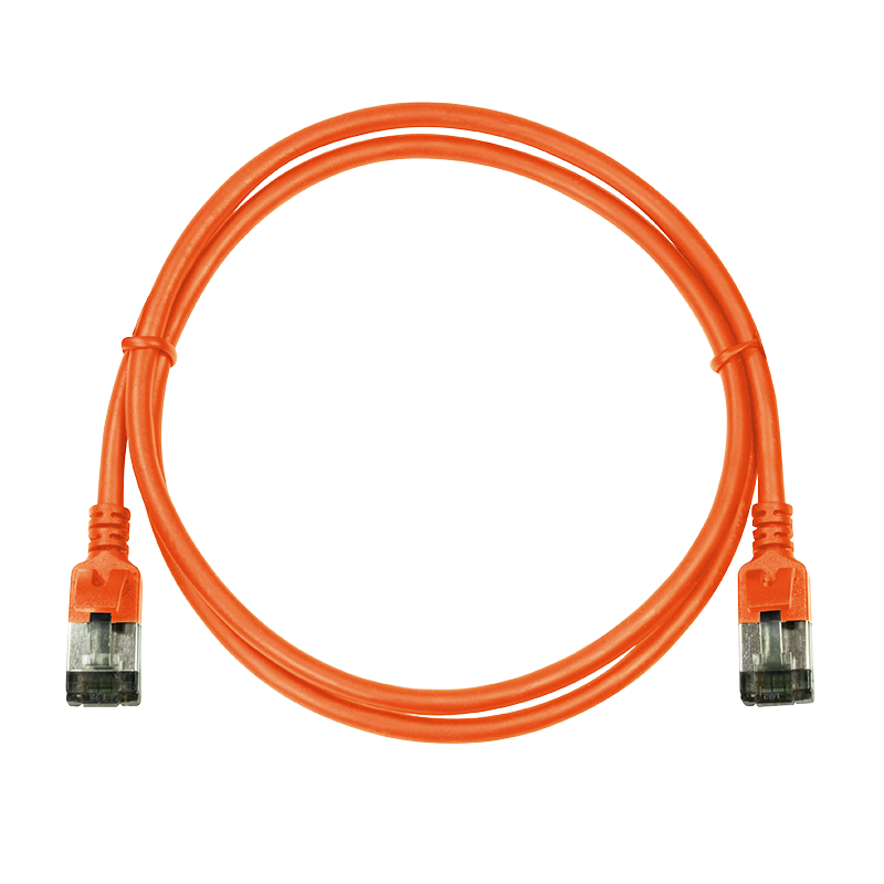 SlimLine Cat.6A U/FTP patch cable, orange, 0.2 m — 5