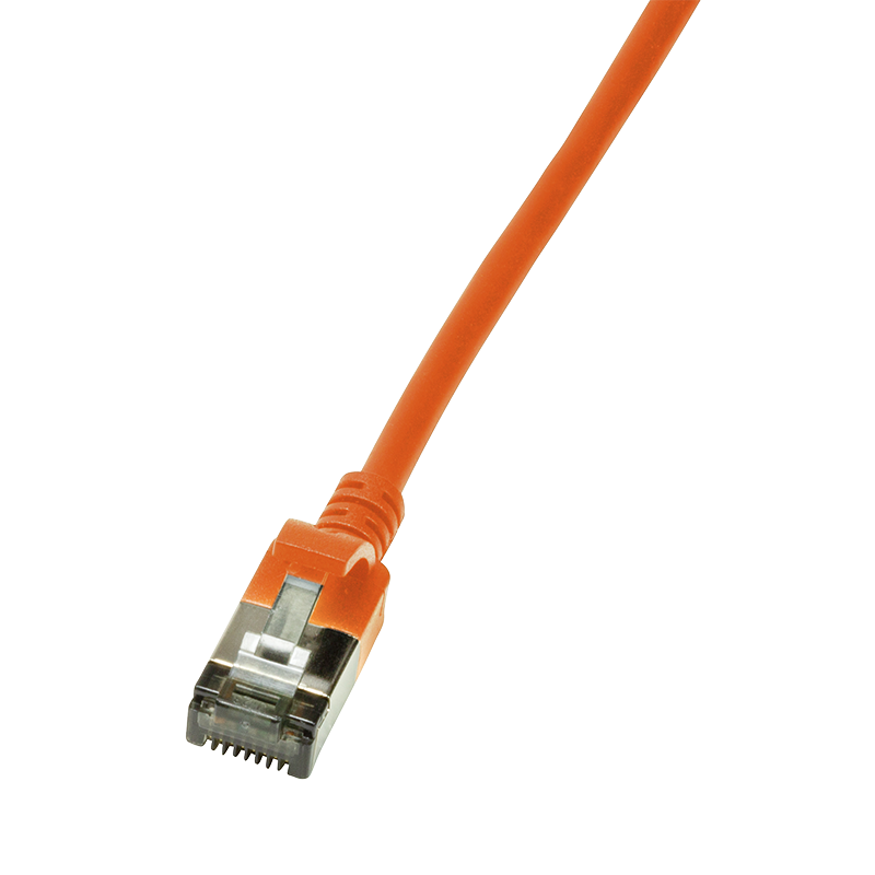 SlimLine Cat.6A U/FTP patch cable, orange, 0.2 m — 1