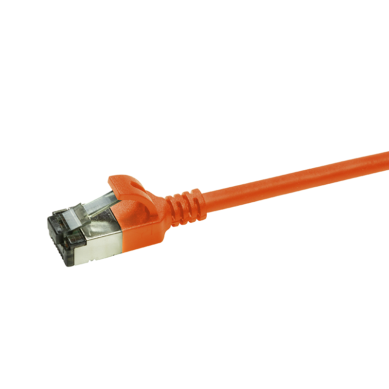 SlimLine Cat.6A U/FTP patch cable, orange, 0.2 m — 2