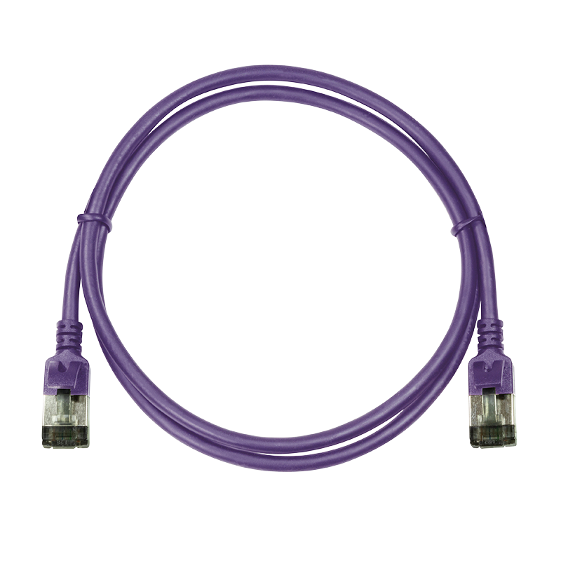 Purple SlimLine Cat.6A U/FTP patch cable, 0.2 m — 5