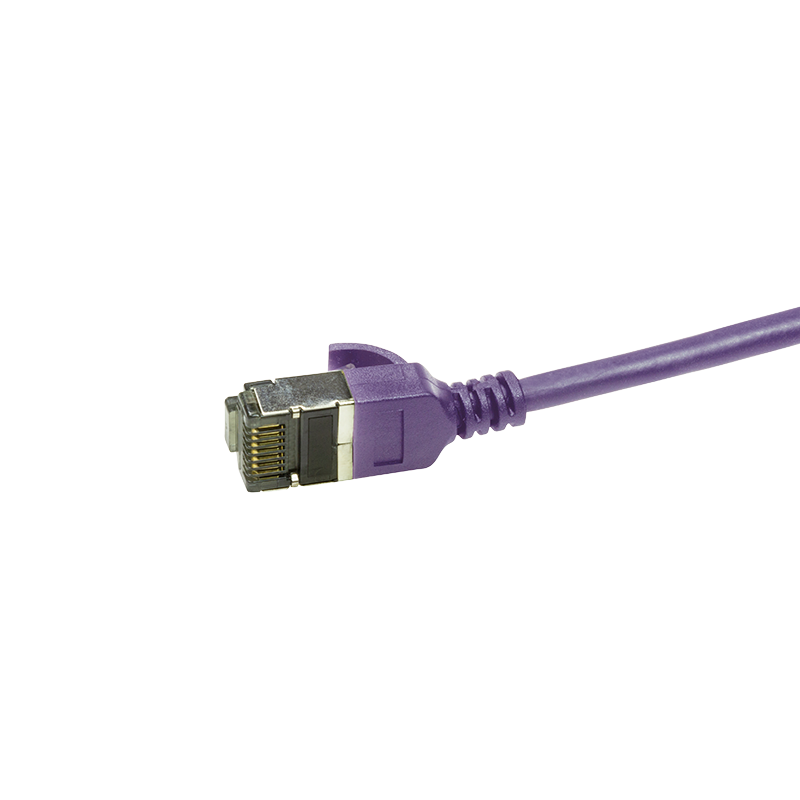 Purple SlimLine Cat.6A U/FTP patch cable, 0.2 m — 3