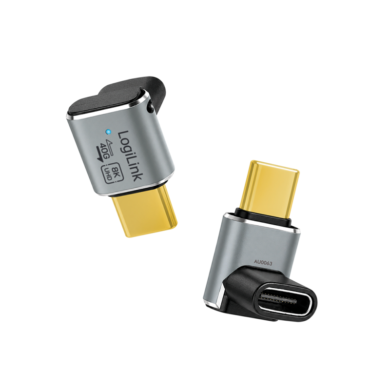 Kątowy adapter USB-C 90°, 40 Gbps, 240 W, 8K/60 Hz — 3