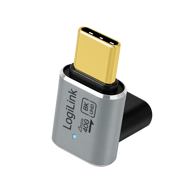 Kątowy adapter USB-C 90°, 40 Gbps, 240 W, 8K/60 Hz — 2