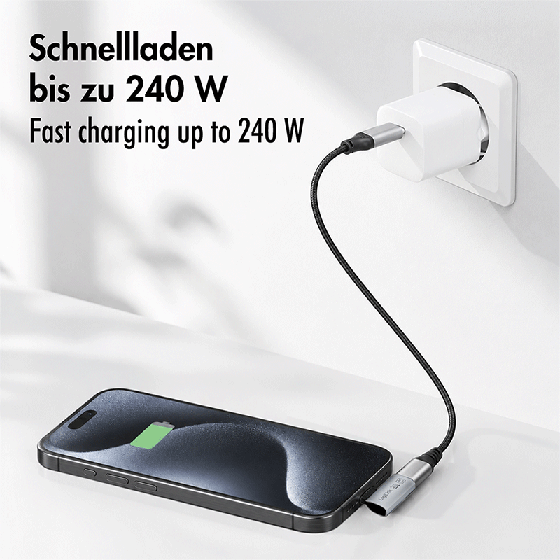 90° left/right angled USB-C adapter, 40 Gbps, 240 W — 5