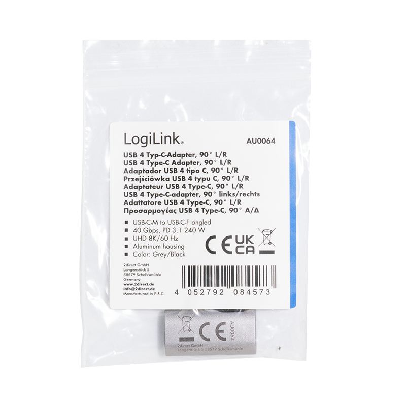 90° left/right angled USB-C adapter, 40 Gbps, 240 W — 8