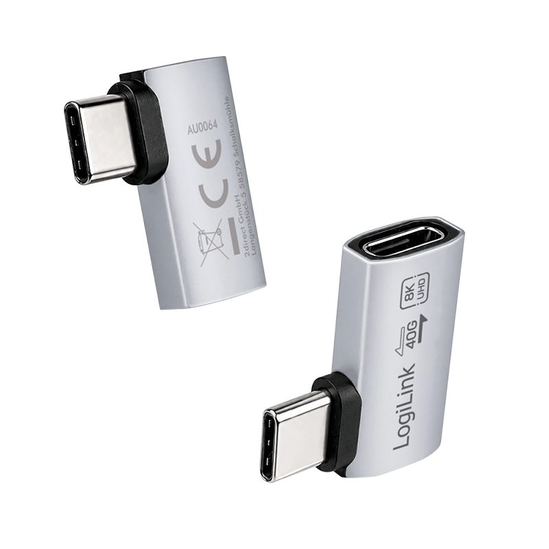 90° left/right angled USB-C adapter, 40 Gbps, 240 W — 3