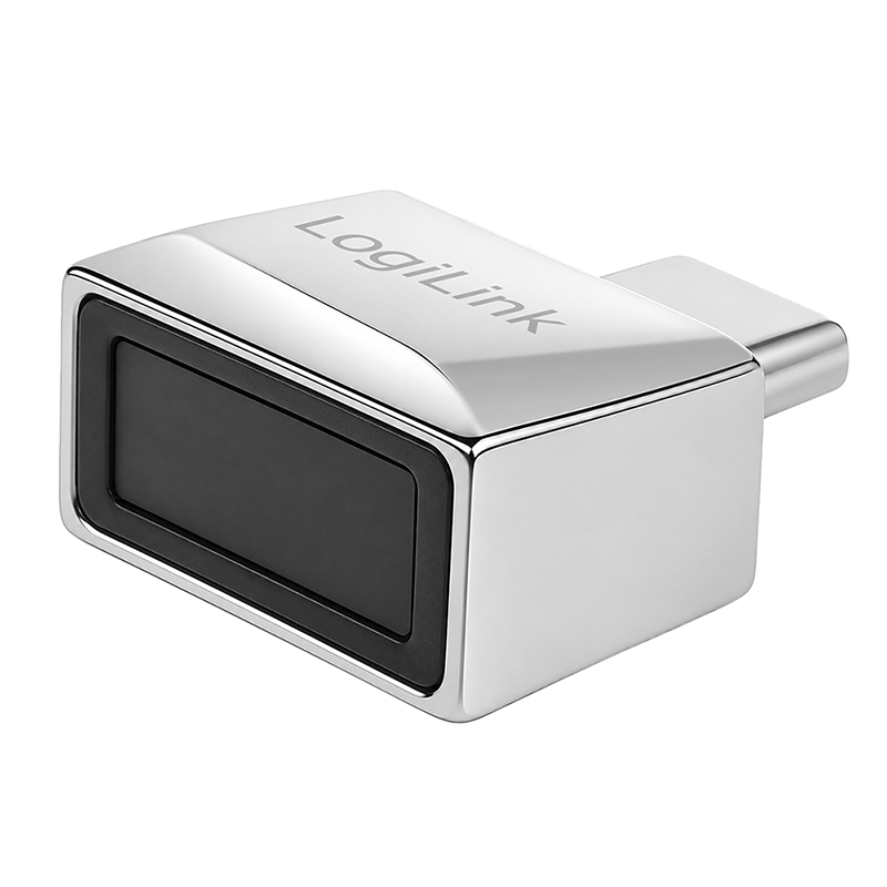 USB-C 2.0 fingerprint reader, metal, silver — 2