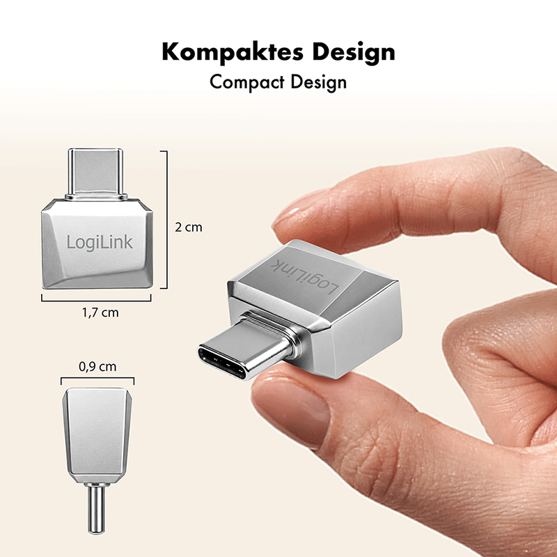 USB-C 2.0 fingerprint reader, metal, silver — 6