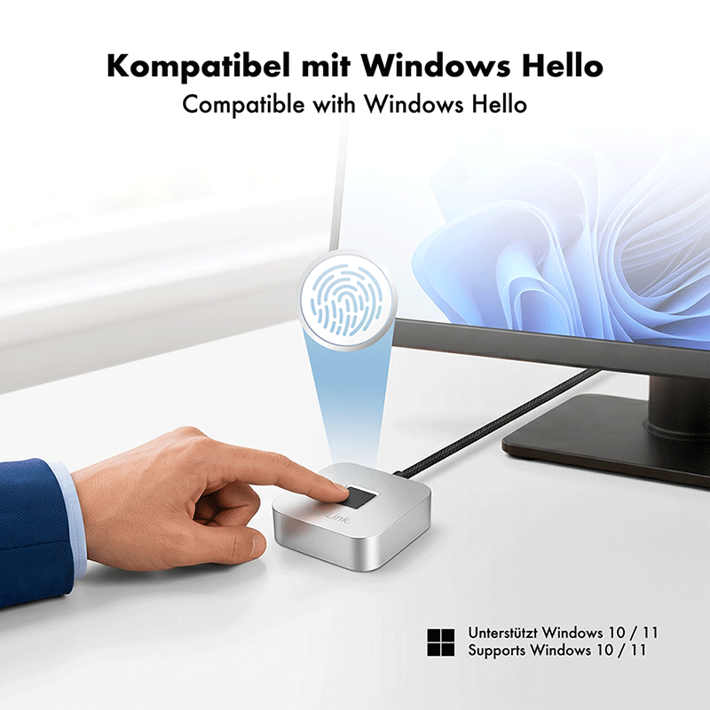 USB-A/C fingerprint reader for Windows Hello — 2