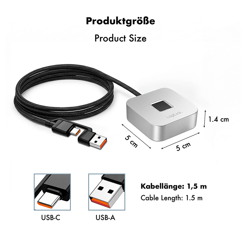 USB-A/C fingerprint reader for Windows Hello — 6