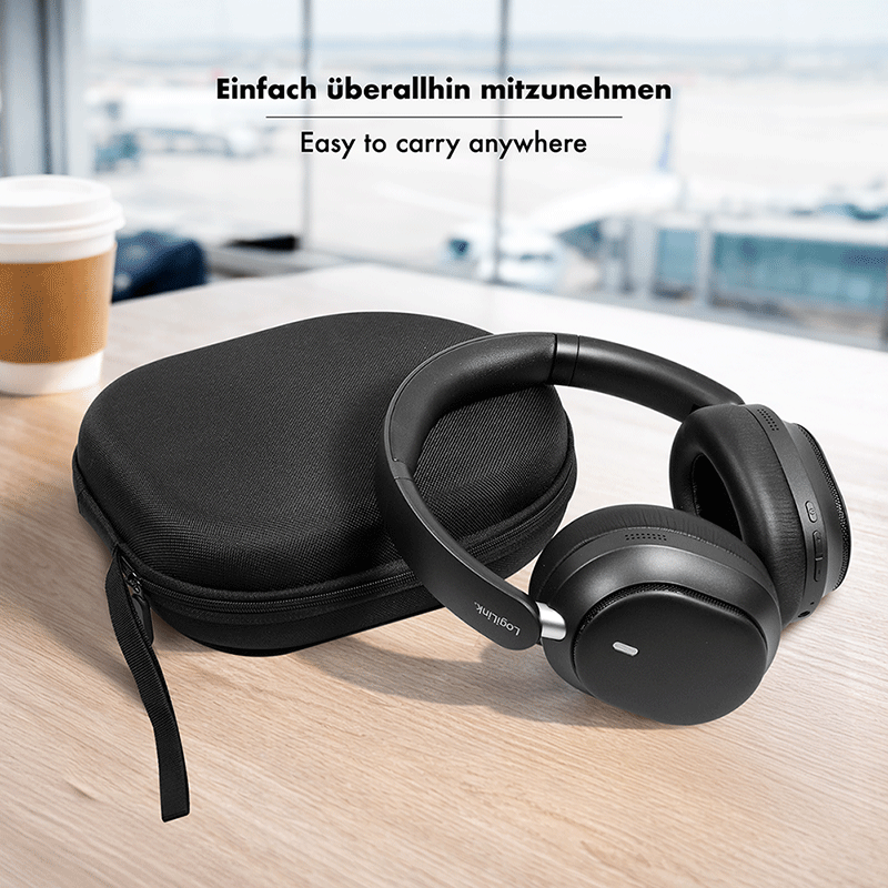 BT 6.0 wireless headset with Hybrid ANC, black — 6