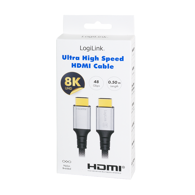Kabel HDMI-A do HDMI-A Ultra High Speed, 8K/60 Hz, 0,5 m — 8