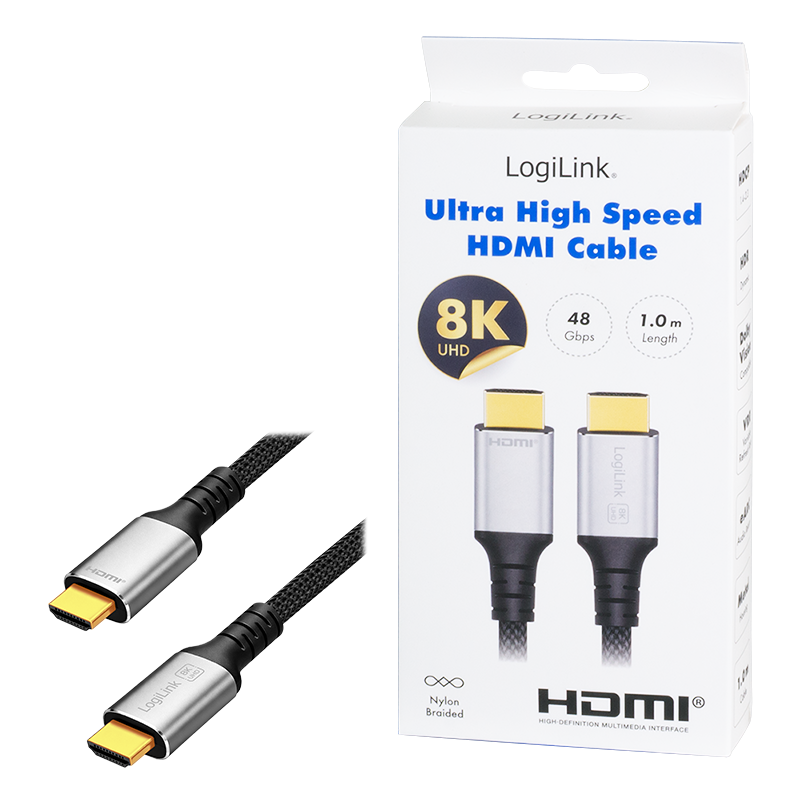 Kabel HDMI-A męski–HDMI-A męski, 8K/60 Hz, 1 m — 9