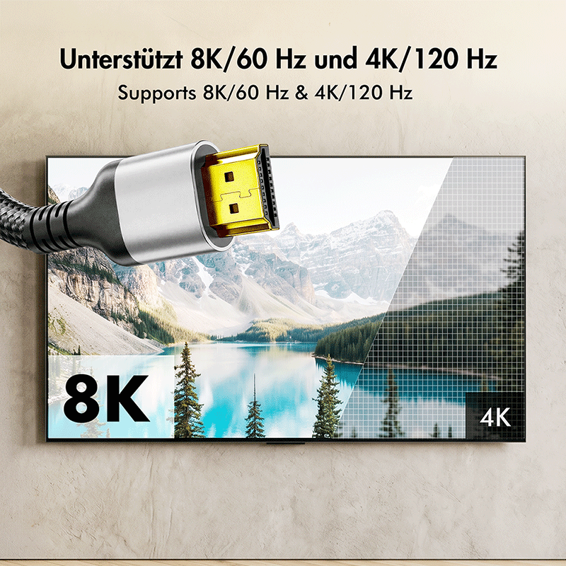 Kabel HDMI-A męski–HDMI-A męski, 8K/60 Hz, 1 m — 2