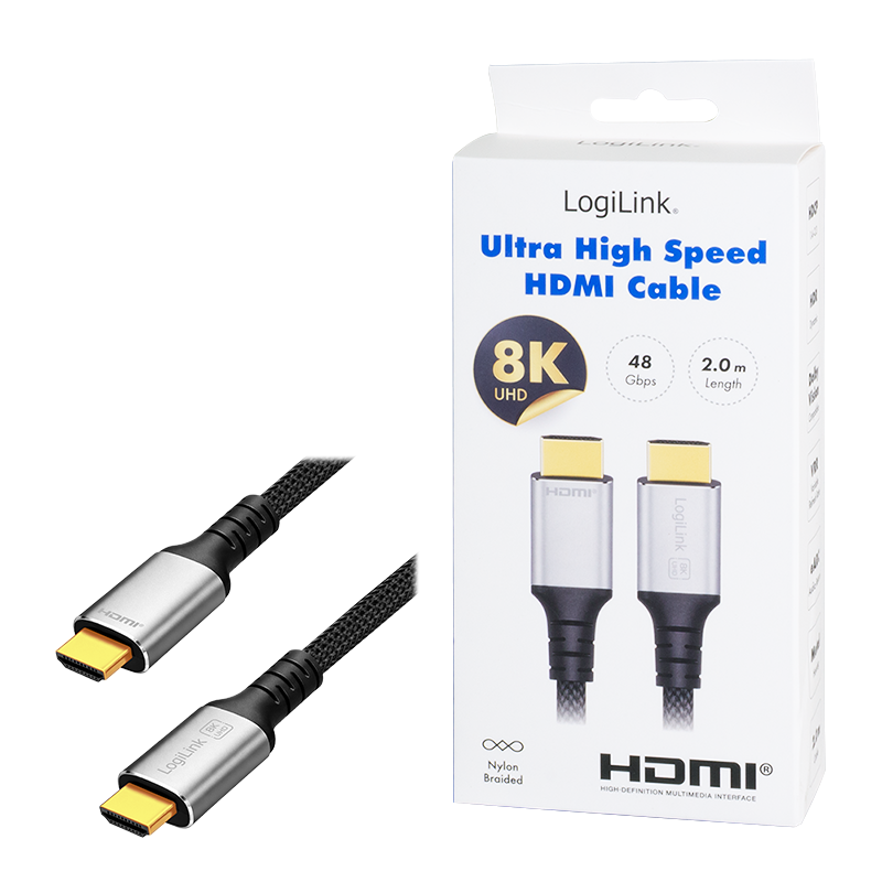 HDMI-A to HDMI-A cable, 8K/60 Hz, 2 m — 9