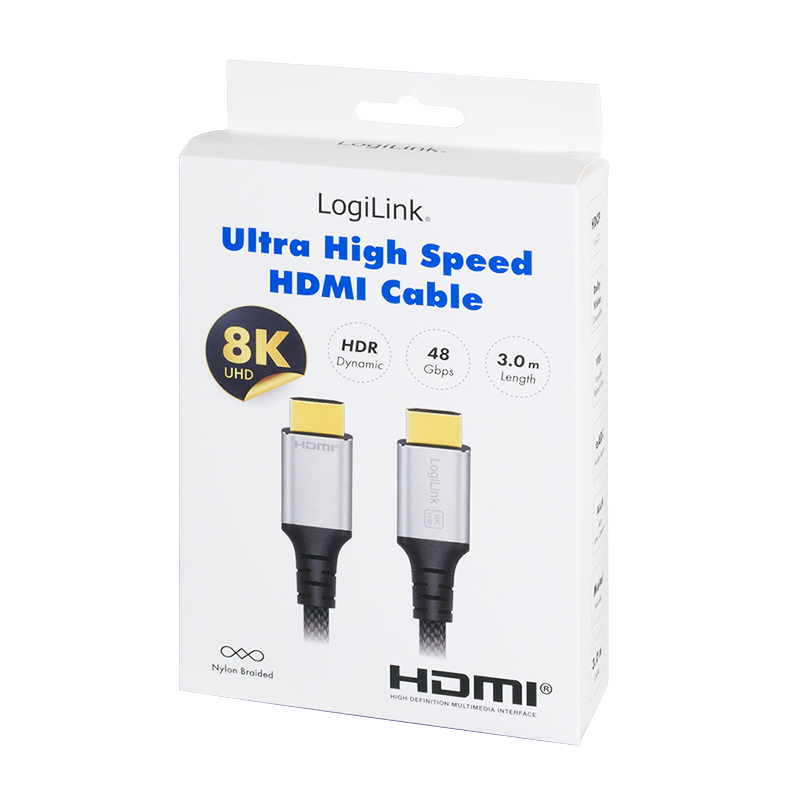 Kabel HDMI-A, 8K/60 Hz, 48 Gbps, 3 m — 8