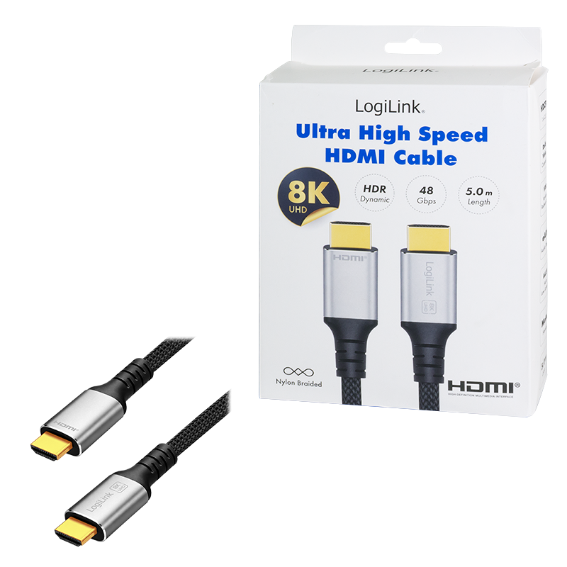 Kabel HDMI-A, 8K/60 Hz, 48 Gbps, 5 m — 9