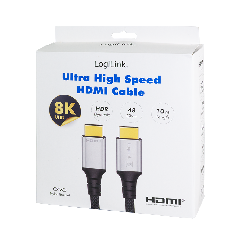 Kabel HDMI-A do HDMI-A, 8K/60 Hz, 48 Gb/s, 10 m — 8