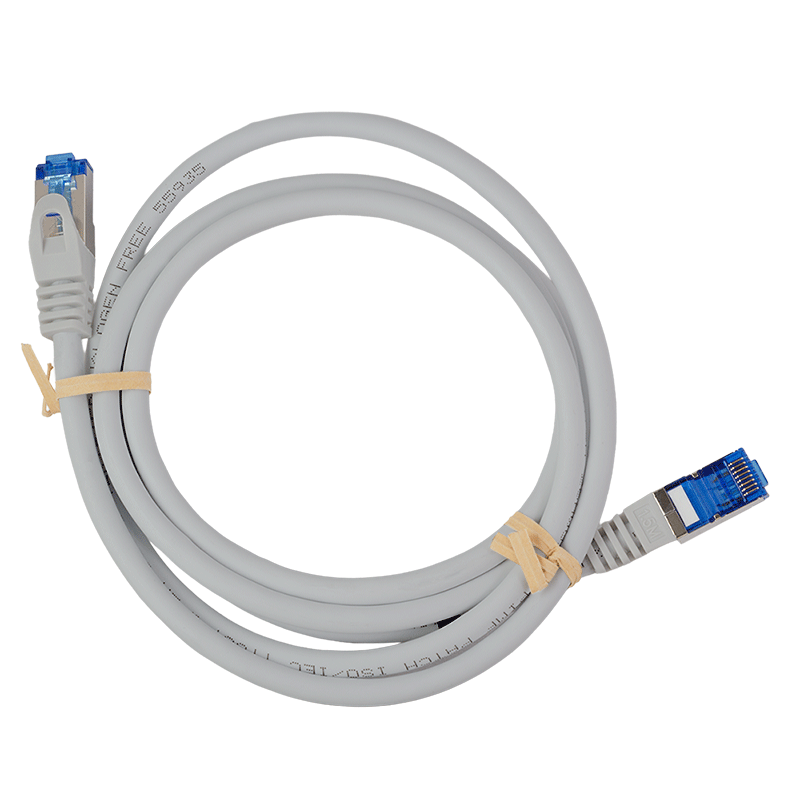 Kabel krosowy Cat.6A S/FTP LSZH, szary, 0,25 m — 4
