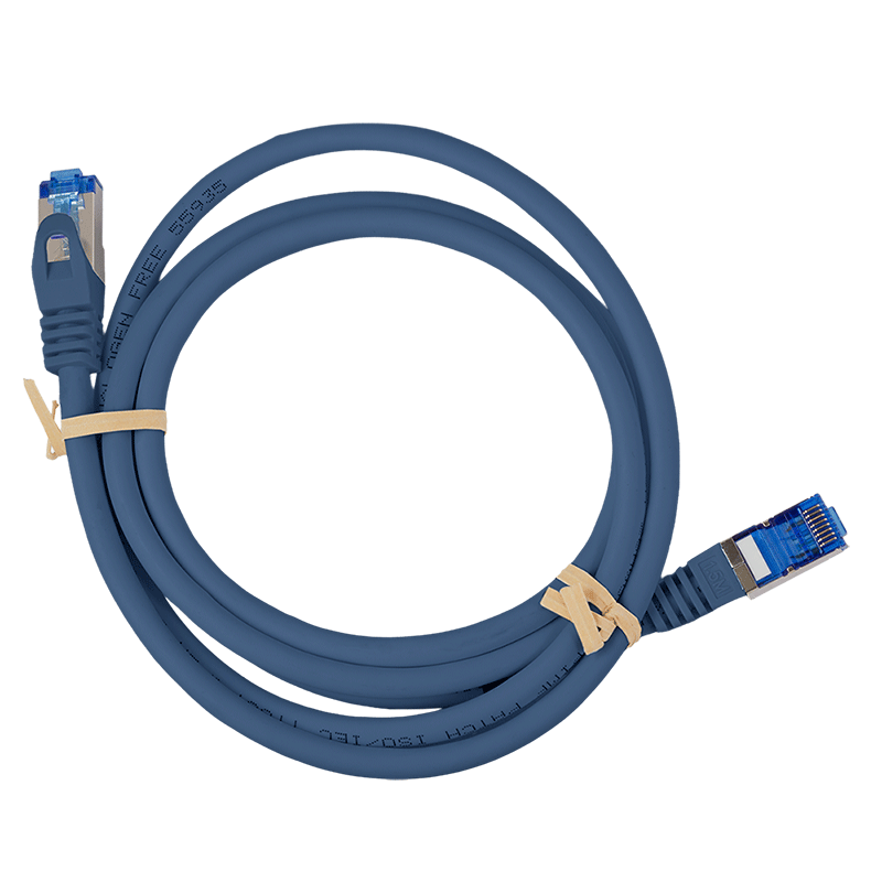 Kabel krosowy Cat.6A S/FTP LSZH, niebieski, 1 m — 4