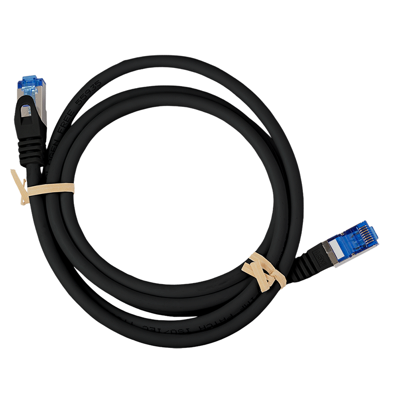 Kabel krosowy Cat.6A S/FTP LSZH, czarny, 1,50 m — 4