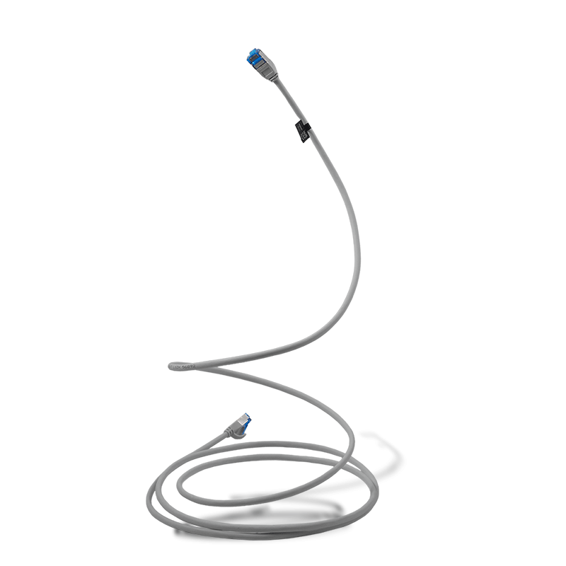 Cat.6A SlimLine S/FTP LSZH patch cable, grey, 1.00 m — 5