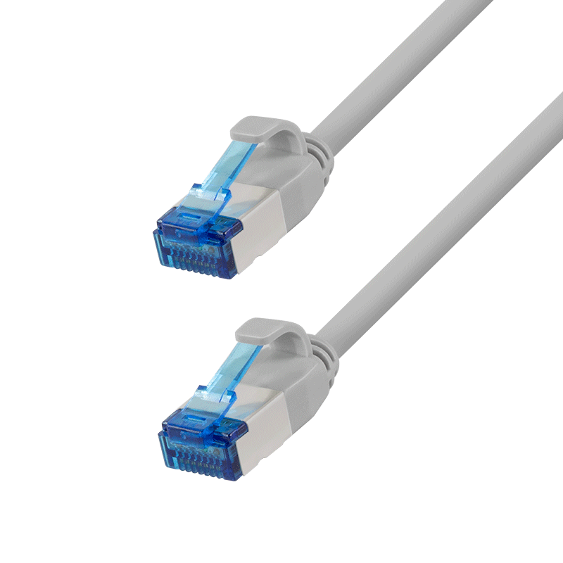 Kabel krosowy Cat.6A S/FTP SlimLine LSZH, szary, 1,50 m