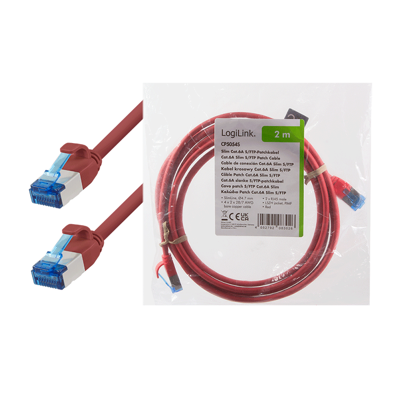 Red Cat.6A S/FTP SLIM LSZH patch cable, 2.00 m — 7