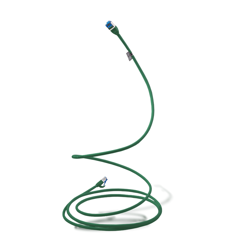 Cat.6A SLIM S/FTP LSZH patch cable, green, 7.50 m — 5