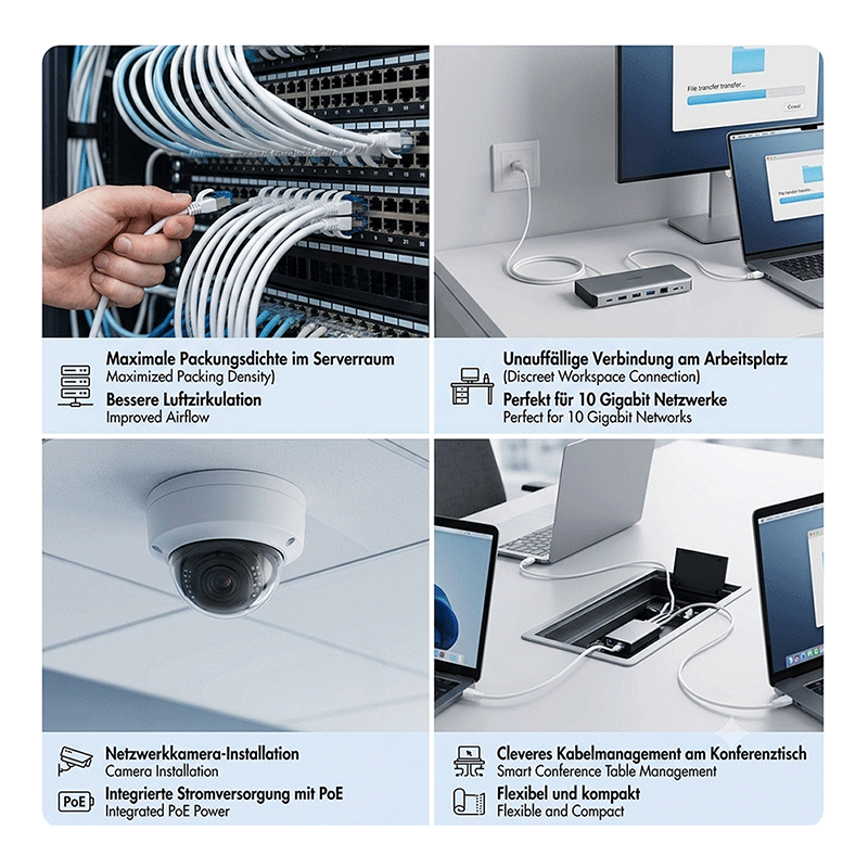 Cat.6A SLIM S/FTP LSZH patch cable, blue, 20 m, SlimLine — 4
