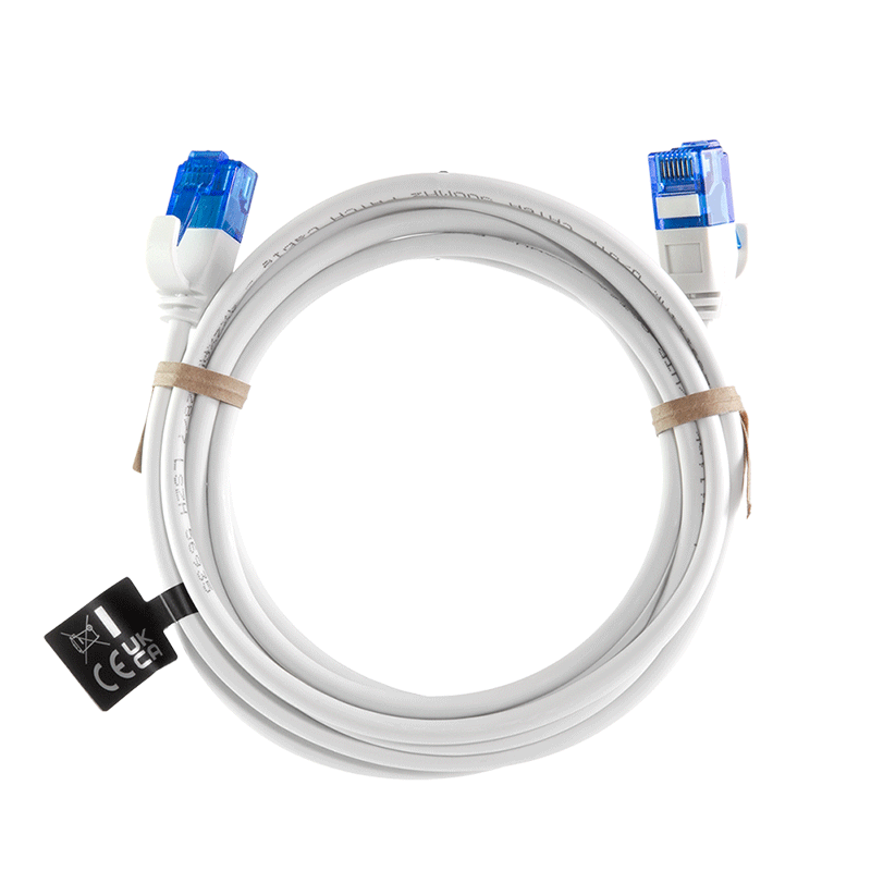 Kabel krosowy Cat.6A Slim U/UTP LSZH, biały, 0,15 m — 5