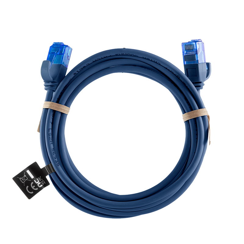 Kabel krosowy Cat.6A SLIM U/UTP LSZH, niebieski, 0,25 m — 5
