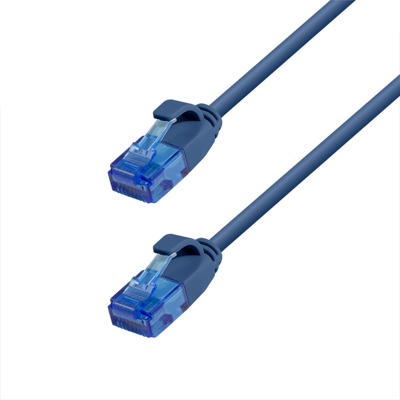 Kabel krosowy Cat.6A Slim U/UTP LSZH, niebieski, 2,00 m