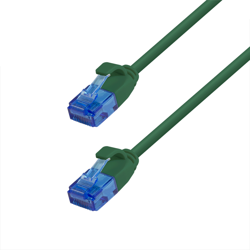 Kabel krosowy Cat.6A SLIM U/UTP LSZH, zielony, 3,00 m