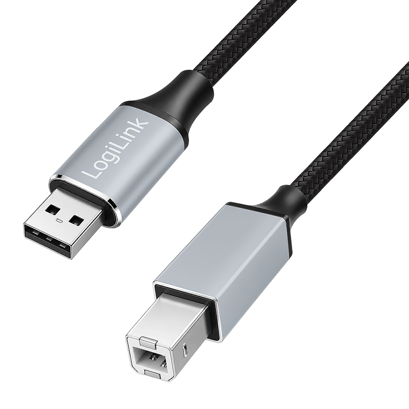 Kabel USB 2.0 A–B, nylonowy, 3 m