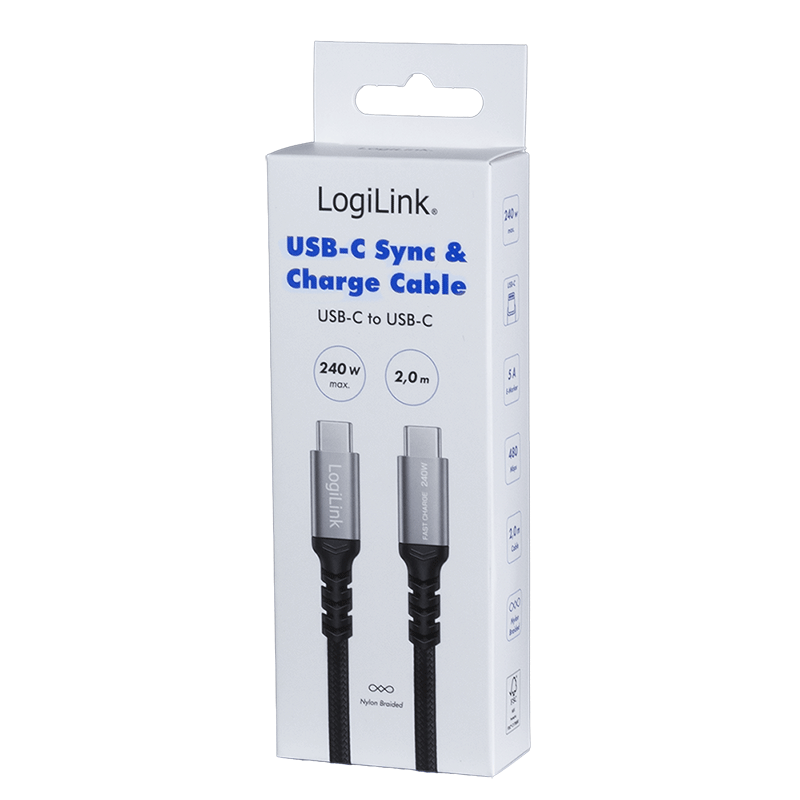 Kabel USB 2.0 USB-C–USB-C, 240 W, 2 m — 7