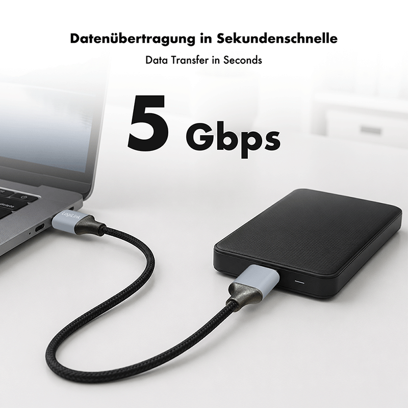 USB 3.0 A to Micro-B cable, 5 Gbps, 2 m — 3
